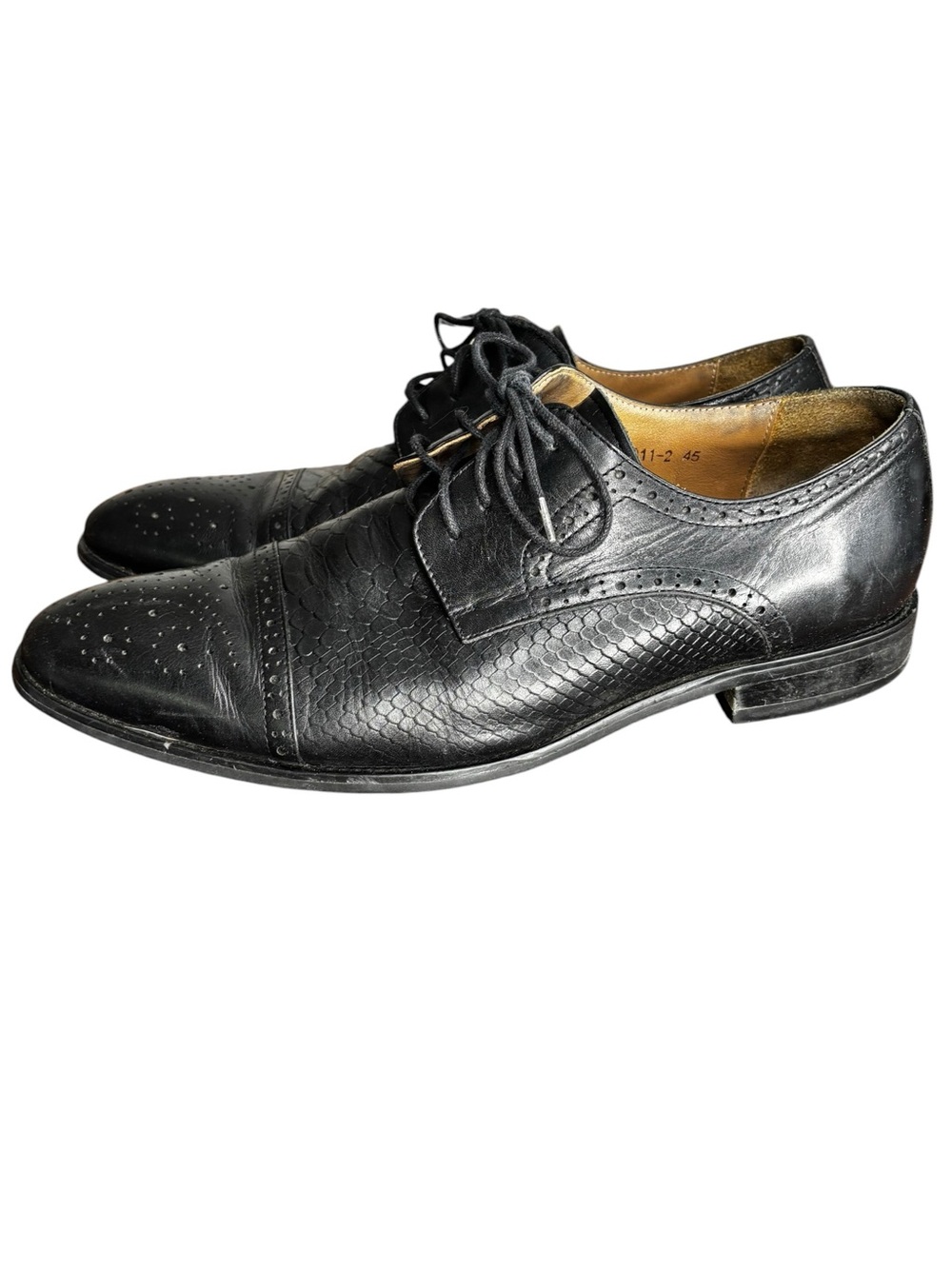 VTG Louis Vuitton Men’s Black Leather Lace-up Derby Shoes Size 45 US 10.5